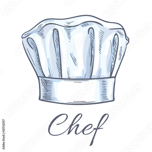 Chef toque vector sketch icon