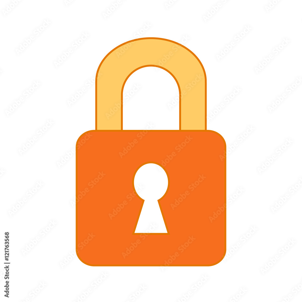 Lock symbol icon on white background. Vector illustration. Lock symbol icon on white background. Vector illustration.