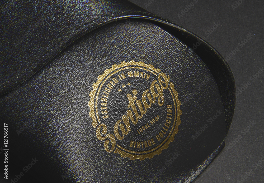 Leather Stamping Logo Mockup Stock Template Adobe Stock