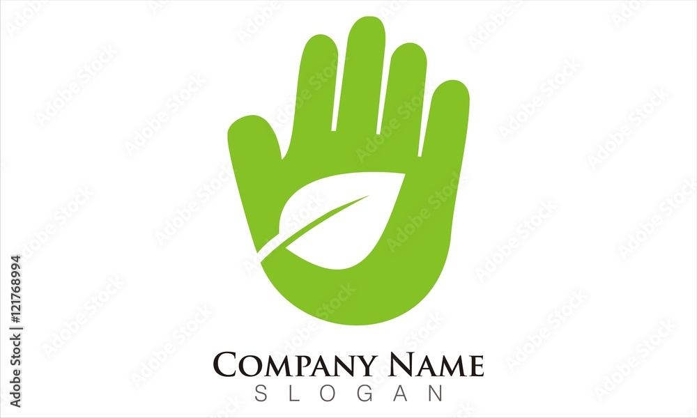 Obraz premium green hand logo