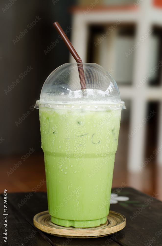 Ice milk green tea Stock Photo Adobe Stock