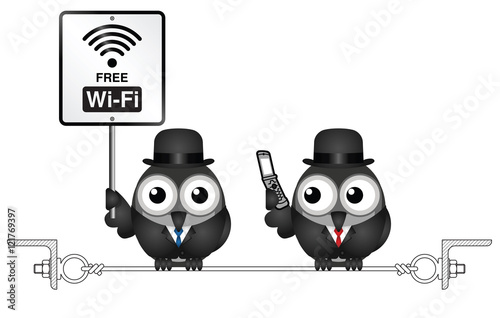 Comical free WIFI sign 