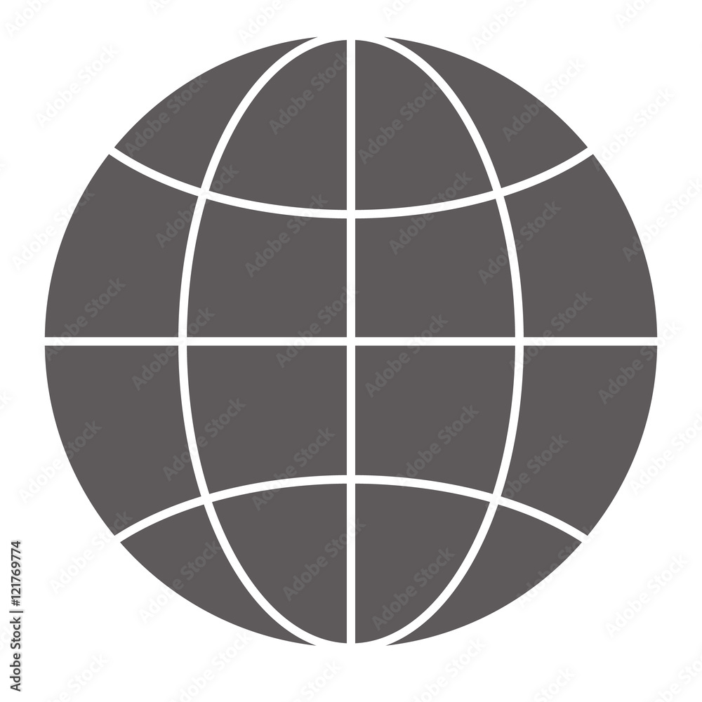 Globe Icon in trendy flat style isolated on white background, Gl Globe Icon in trendy flat style isolated on white background, Gl