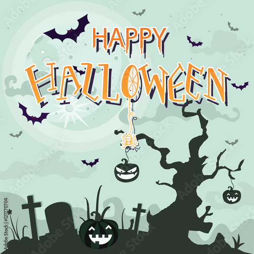 Halloween elements and background