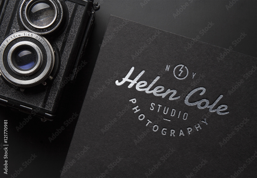 Metallic Foil Stamping Mockup 07 Stock Template Adobe Stock