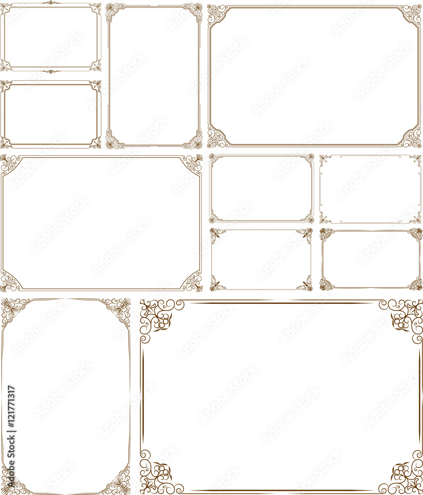 Decorative vintage frames and borders set