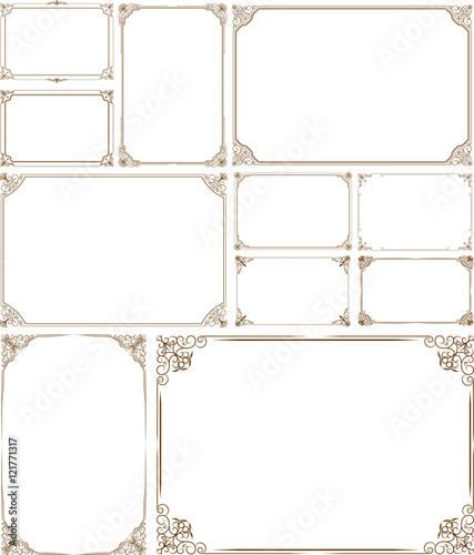 Decorative vintage frames and borders set