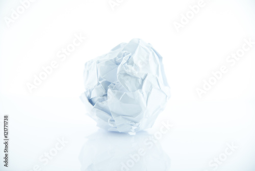 Crumpled paper ball, rejection and failure idea.