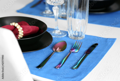 Elegant table setting closeup