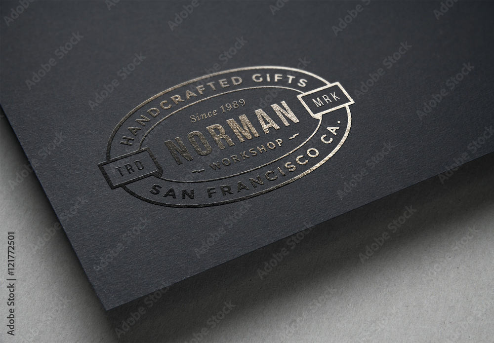 Metallic Foil Stamping Mockup 08 Stock Template Adobe Stock