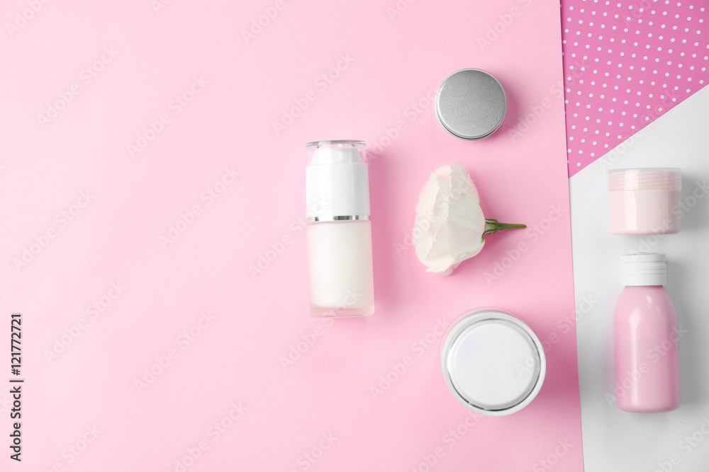 Cosmetics spa mock-up on color background Cosmetics spa mock-up on color background
