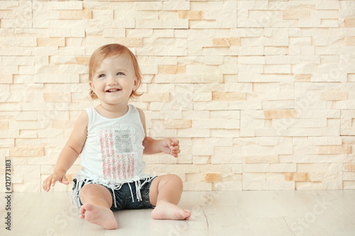 Stylishly dressed little gi...