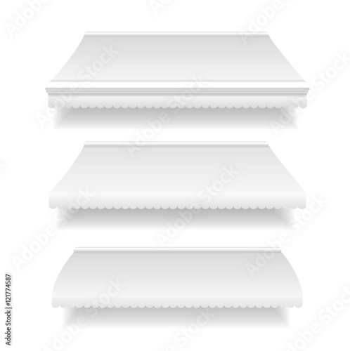 Template White Blank Awning Set. Vector