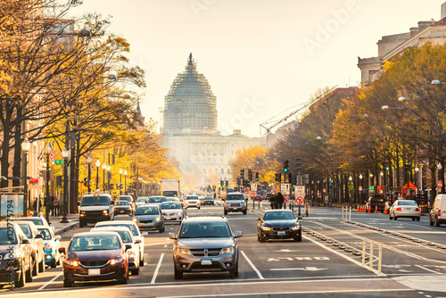 Pennsylvania street and US Capitol in Washington DC, USA photo