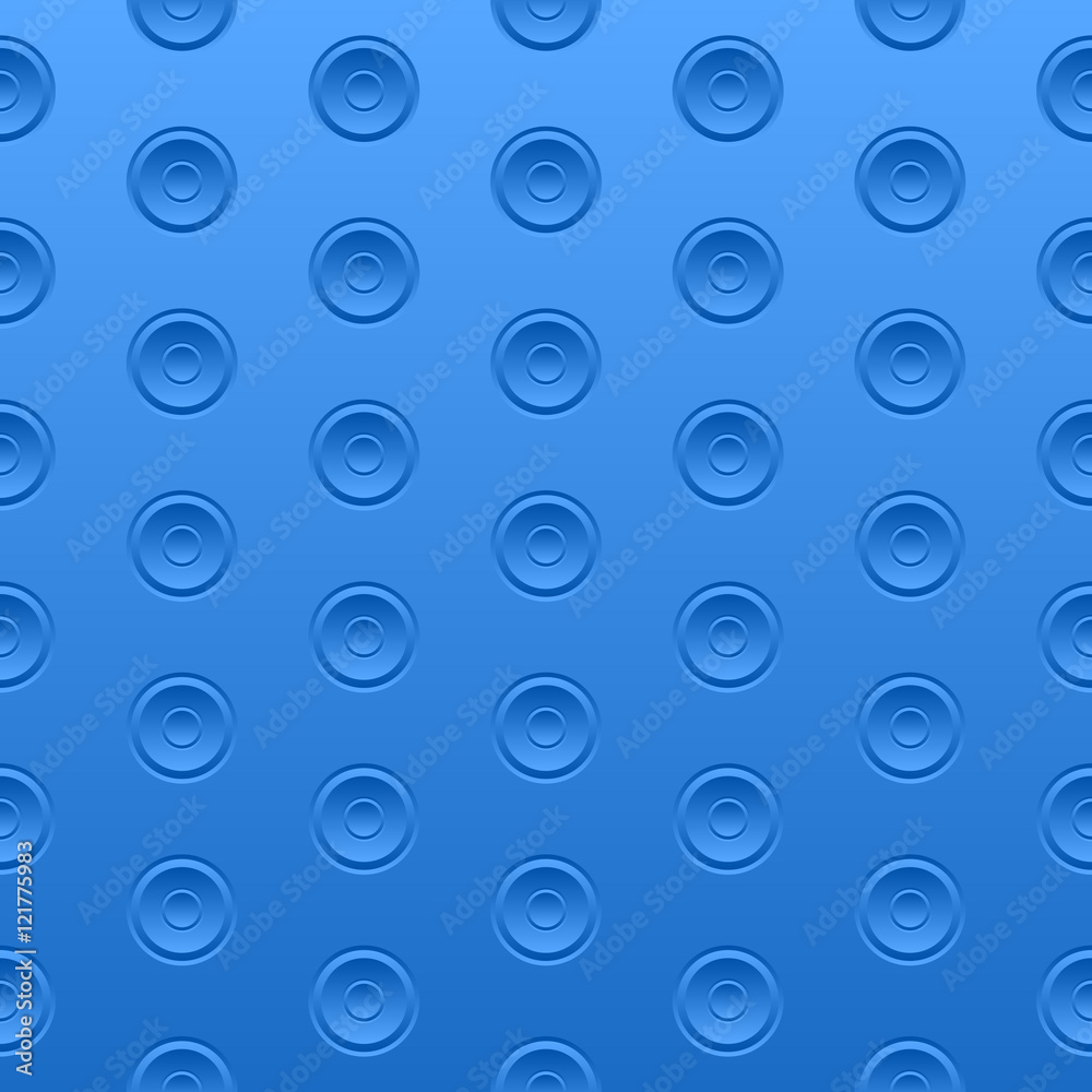 Abstract blue seamless pattern with circles. Blue background.