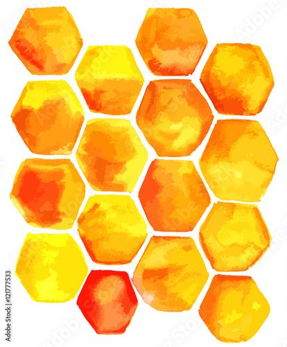 Abstract vector watercolor yellow cells texture