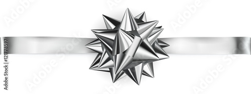 Shiny bow with horizontal ribbon