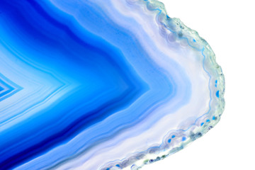 Fotobehang Kristal Blauwe agaatschijf als mineraal kunstwerk  © lukszczepanski