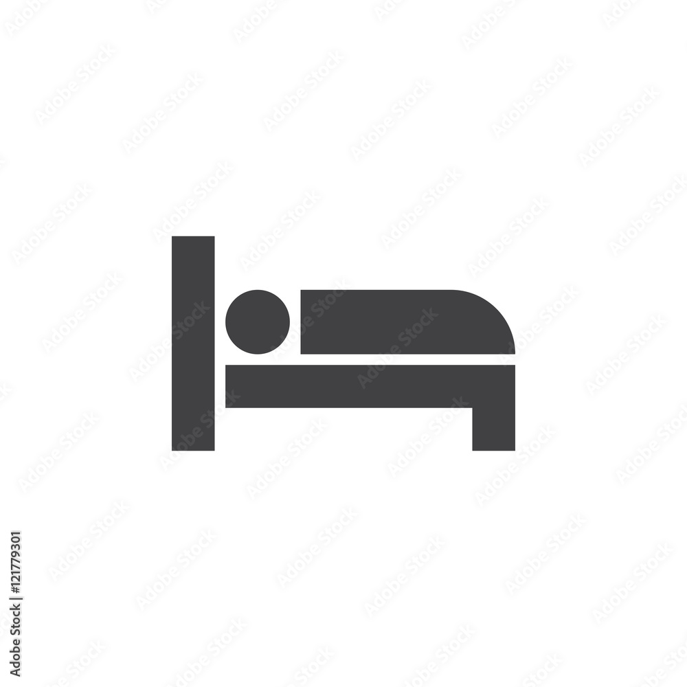 bed icon vector, hotel room solid sign, pictogram isolated on white, logo illustration bed icon vector, hotel room solid sign, pictogram isolated on white, logo illustration