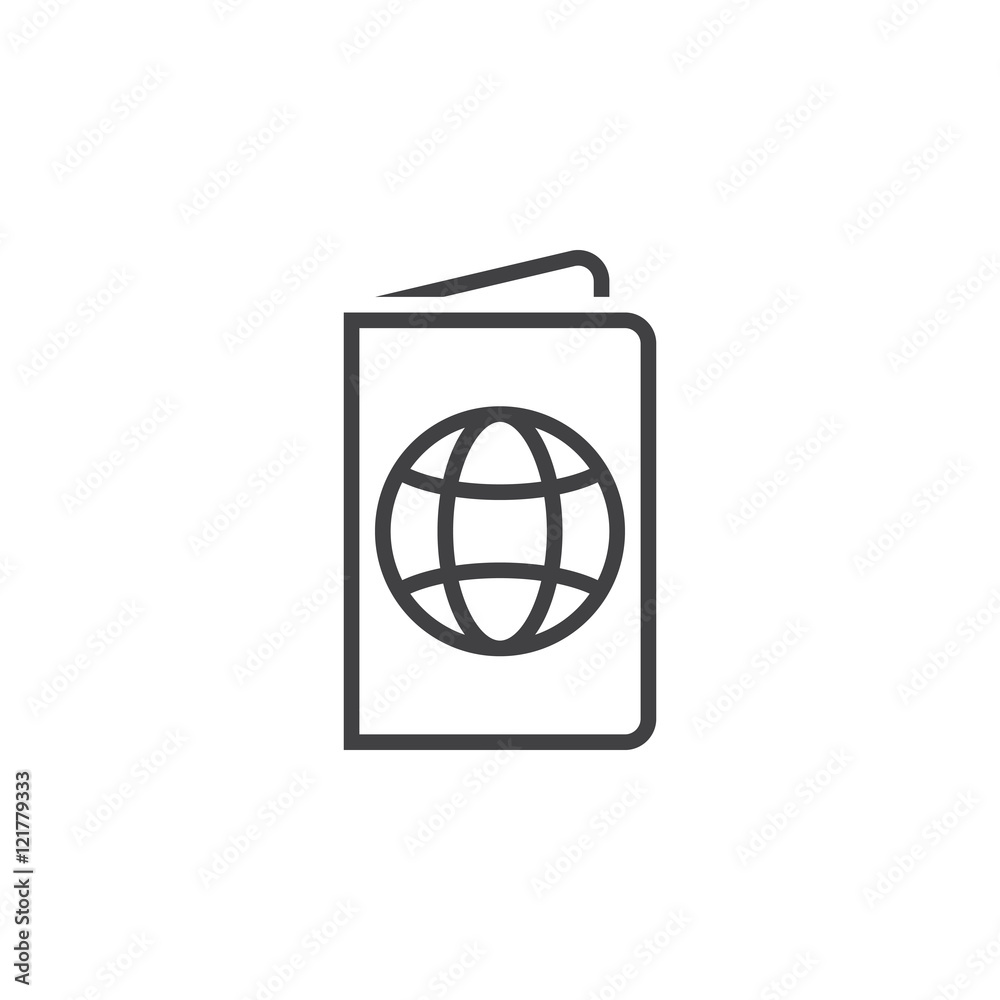 passport line icon, outline pass vector sign, linear official document pictogram isolated on white, logo illustration passport line icon, outline pass vector sign, linear official document pictogram isolated on white, logo illustration