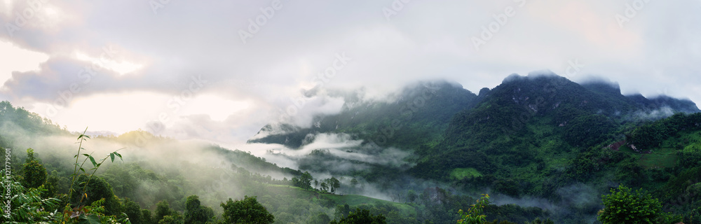 Doi Luang Chiang Dao with fog in the morning