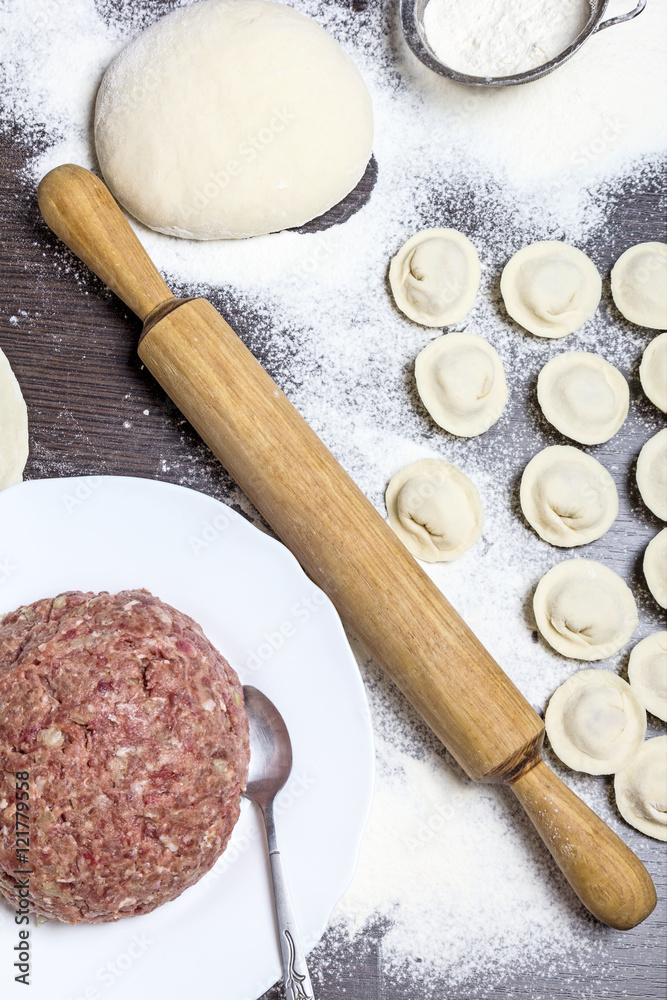 molding dumplings on the table molding dumplings on the table