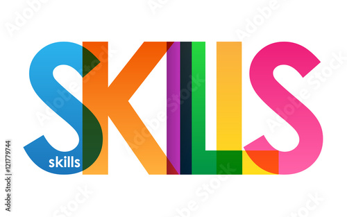 SKILLS Colourful Vector Letters Icon