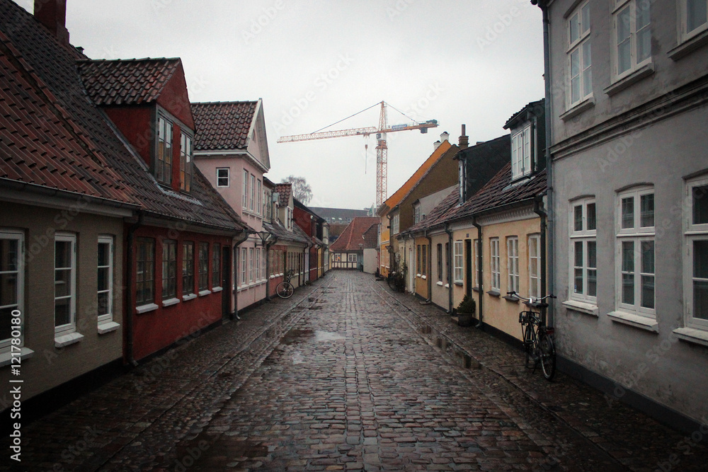 Narrow streets of Odense, Denmark