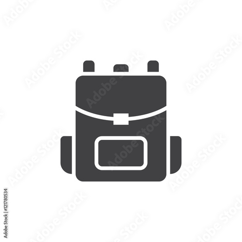 backpack icon vector, rucksack solid sign, pictogram isolated on white, logo illustration