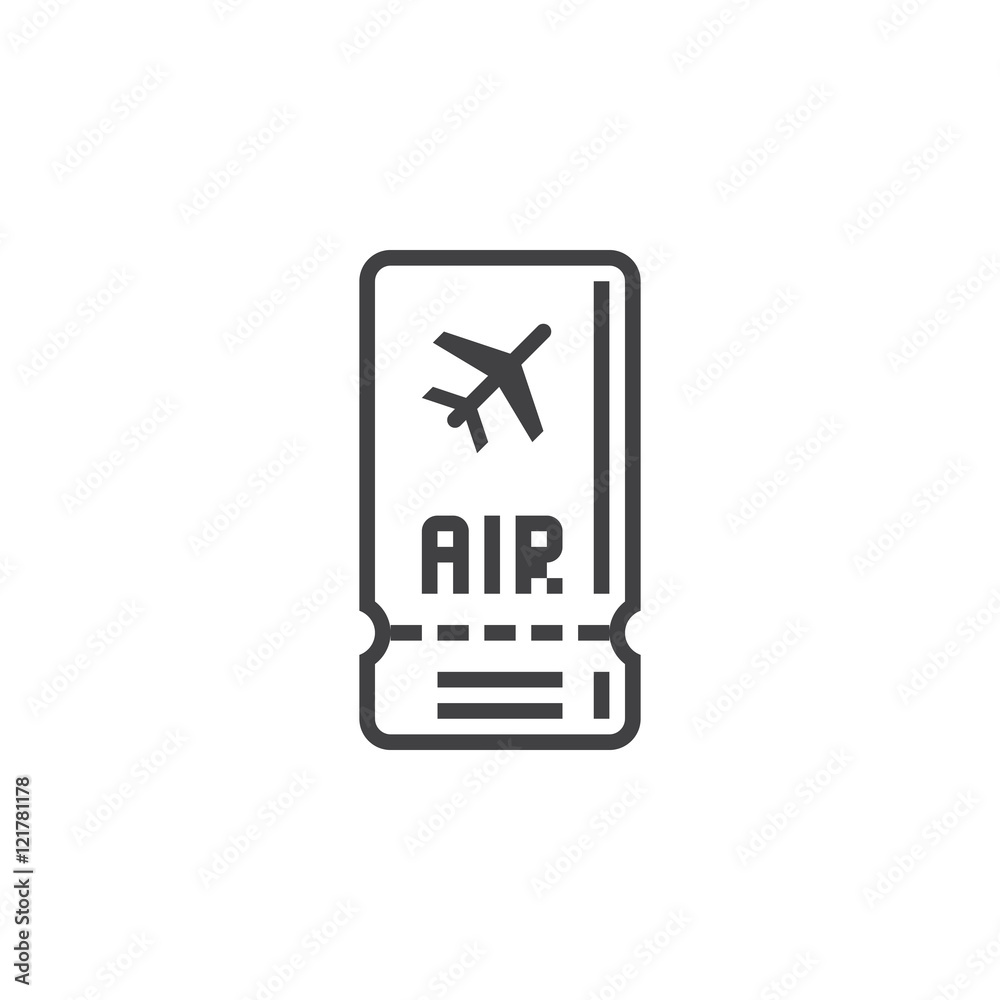 air ticket line icon, outline vector sign, linear pictogram isolated on white, logo illustration
air ticket line icon, outline vector sign, linear pictogram isolated on white, logo illustration