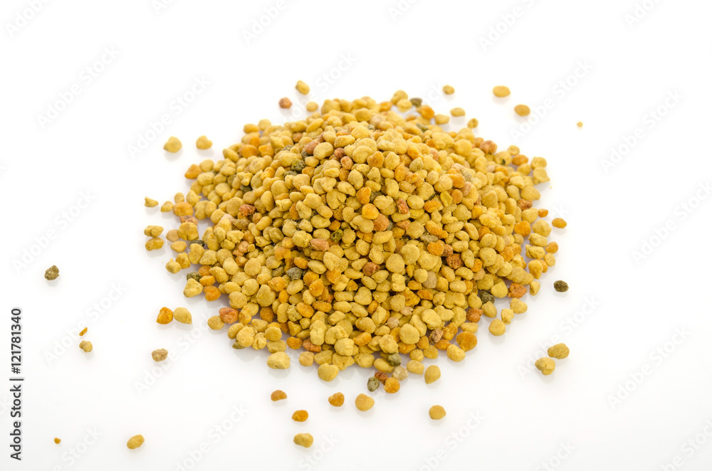 heap of pollen isolated on white background heap of pollen isolated on white background