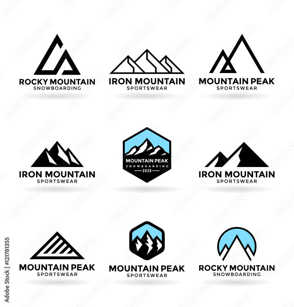 Mountains. Logo design elements (9) Stock Vector Adobe Stock