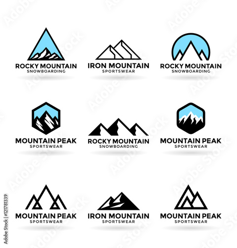 Mountains. Logo design elements (8)