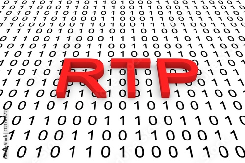 RTP in the form of binary code, 3D illustration photo