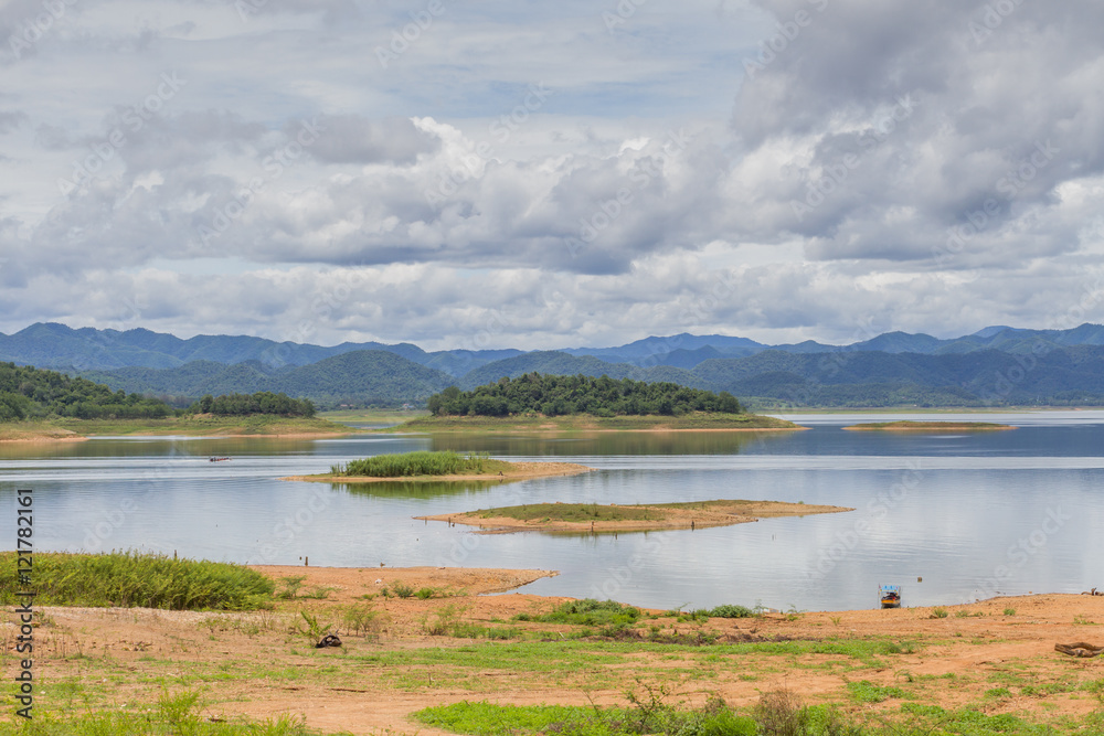 Landscape at Kaeng Krachan Dam in Kaeng Krachan National Park Thailand