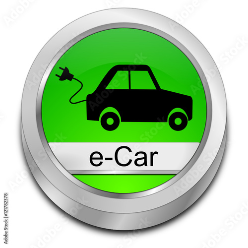 e-Car Button - 3D illustration