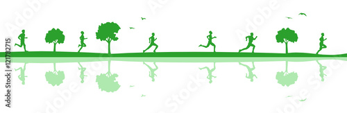 Joggen in Natur SIlhouette
