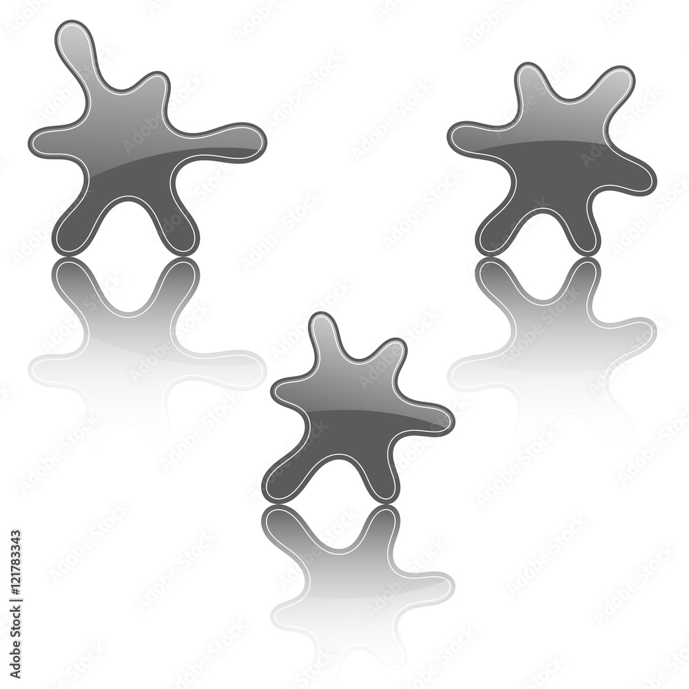 Vector illustration of black ink blot. Set of abstract black blots. Vector illustration of black ink blot. Set of abstract black blots.