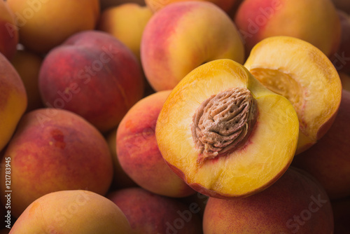 closeup of ripe peach