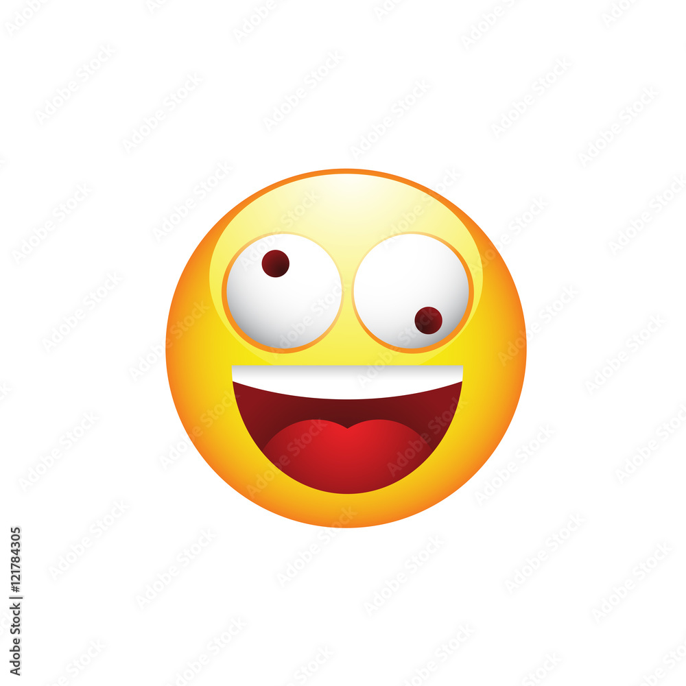 Smiling smiley with crazy eyes Smiling smiley with crazy eyes