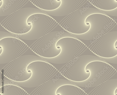 waves of eye shape swirls in gray seamless tile