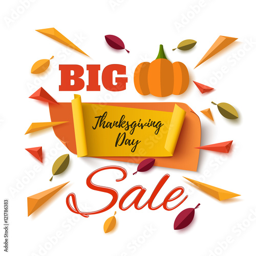 Big Thanksgiving Day sale abstract banner.