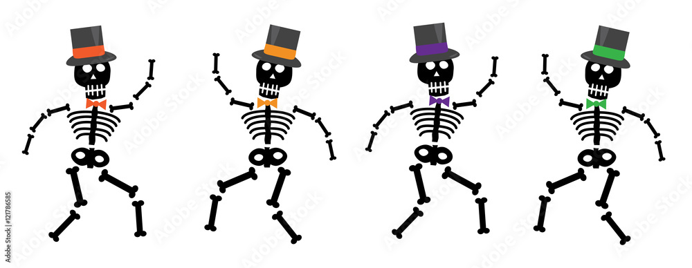 Naklejka premium Dancing Skeletons
