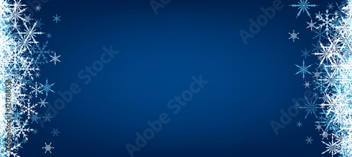Blue winter banner with snowflakes.