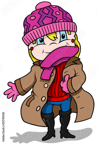 Girl in Winter Clothes - Co...