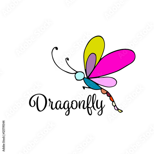 Art dragonfly  sketch for your design