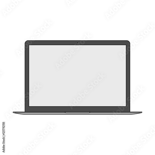 laptop icon in the style thin line flat design isolated on white background. stock vector illustration eps10