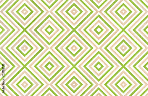 Geometrical pattern in beige and green colors.