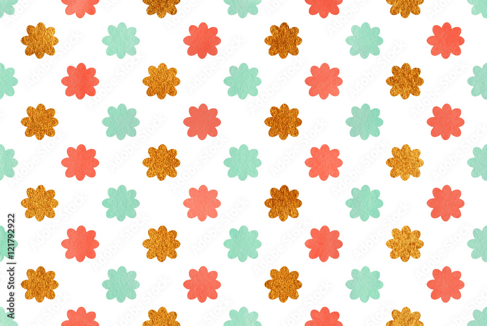 Watercolor flowers pattern. Watercolor flowers pattern.