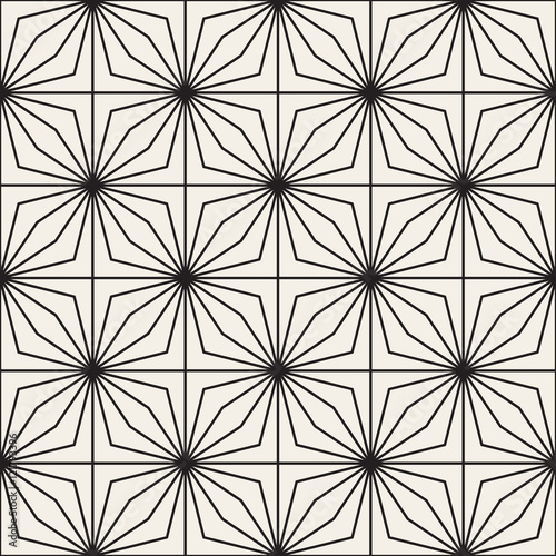 Vector Seamless Black and White Lines Grid Pattern